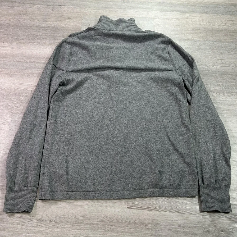 The North Face Sweater‎ Mens Medium Gray 1/4 Zip Mock Neck Knit Pullover